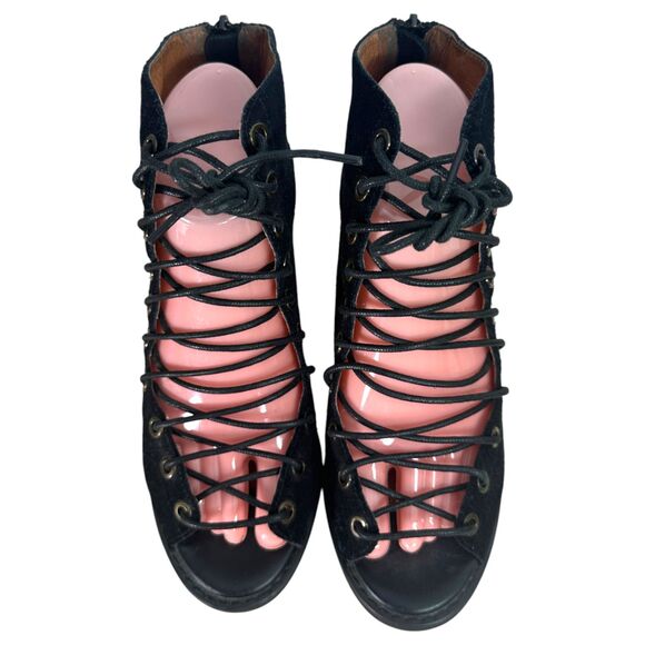 Jeffrey Campbell Cors Lace Up Chunky Heel Boots Booties Heels Size 7.5 - Picture 9 of 12